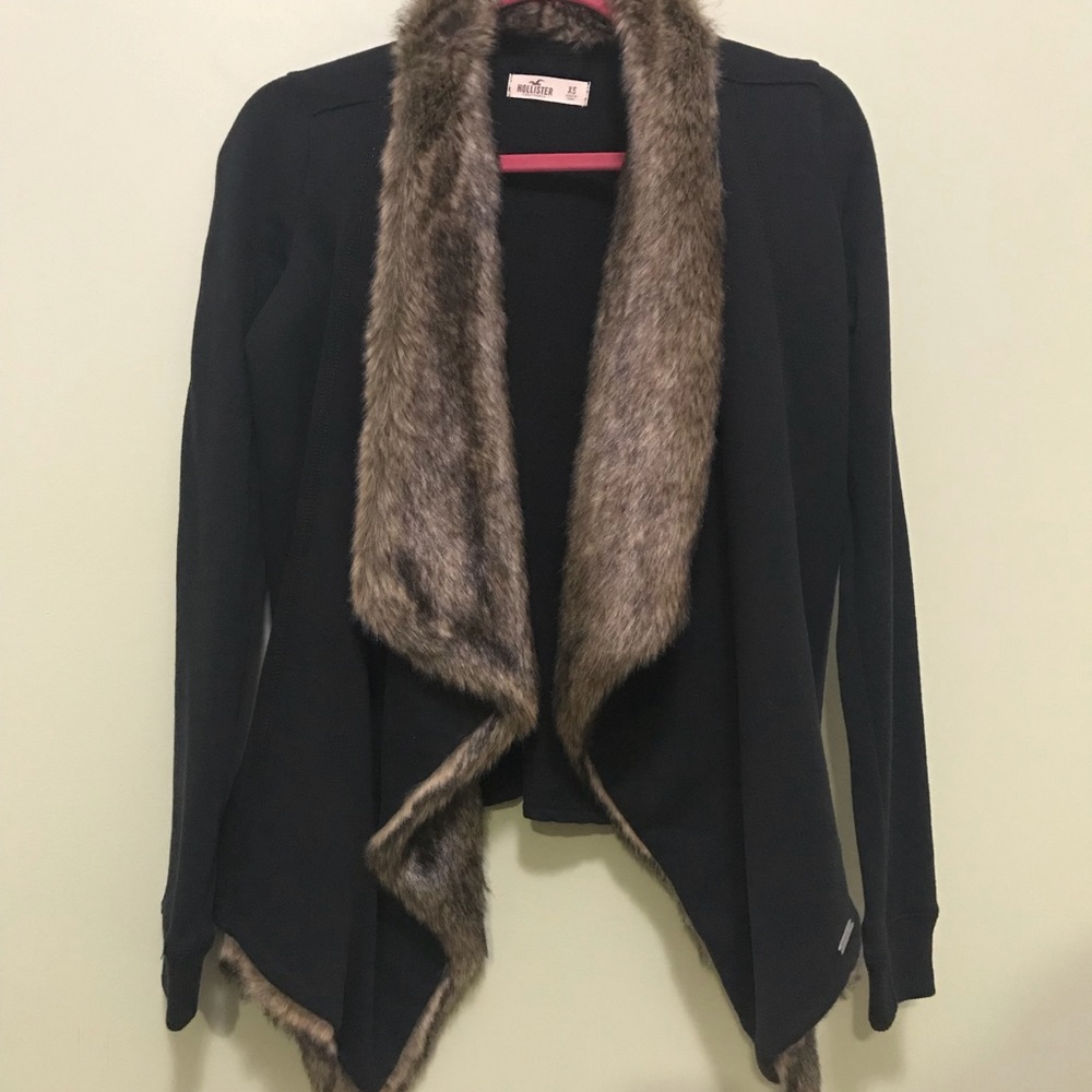 Hollister faux fur cardigan